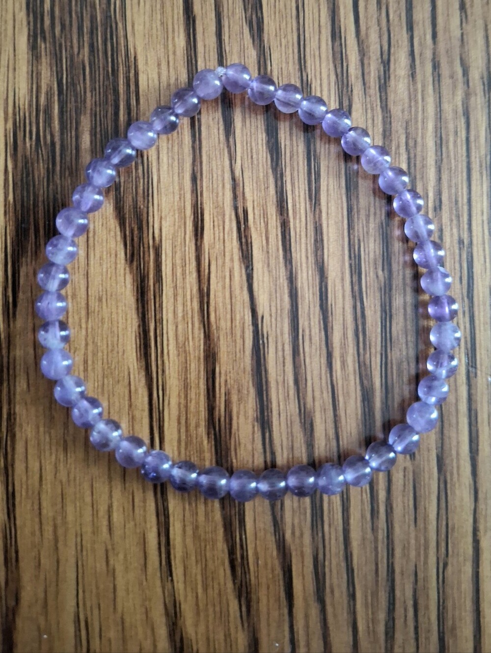 Purple Fluorite Natural 4mm Gemstone Stretch Bracelet